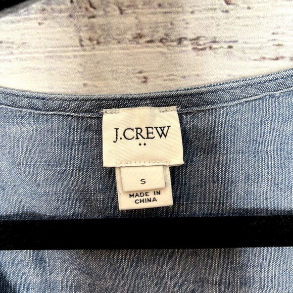 J. Crew Chambray Long Sleeve Dress Blue Small - Picture 4 of 4